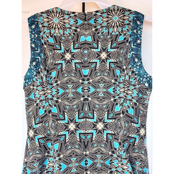 Adorne Women's Multicolor Polyester V-Neck Sleeveless Knee Length Dress Size 8 - Picture 11 of 16